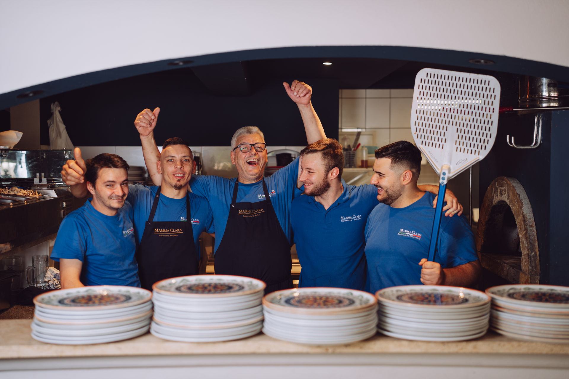 The Mamma Clara kitchen team at the pass